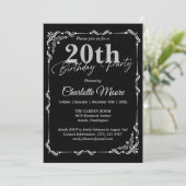 Any Age Zwart-wit Verjaardag Modern Kaart (Staand voorkant)