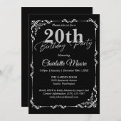 Any Age Zwart-wit Verjaardag Modern Kaart (Voorkant / Achterkant)