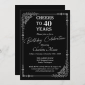 Any Age Zwart-Wit Verjaardagsklassieker Kaart (Voorkant / Achterkant)