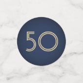 ANY Birthday Cheers Elegant Navy Blauw Goud 3 Foto Confetti (Kleine voorkant)