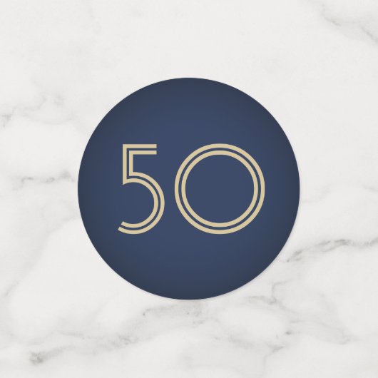 ANY Birthday Cheers Elegant Navy Blauw Goud 3 Foto Confetti (Kleine voorkant)