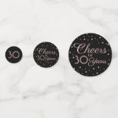 ANY Birthday Cheers Elegant Roze en Zwart 3 Foto Confetti (Voorkanten)