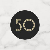 ANY Birthday Cheers Elegant Zwart en Goud 3 Foto Confetti (Kleine voorkant)