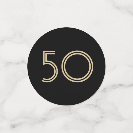 ANY Birthday Cheers Elegant Zwart en Goud 3 Foto Confetti (Kleine voorkant)