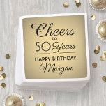 ANY Birthday Cheers Elegant Zwart & Faux Gouden Fo Servet<br><div class="desc">Voeg een elegante persoonlijke aanraking toe aan verjaardagsfeestdecoraties met deze stijlvolle zwarte en neppapierluiers voor folie. Het ontwerp kenmerkt moderne manuscriptkalligrafie editable "Cheers aan 50 Jaren"op een eenvoudige en stijlvolle metallische folie kijkt achtergrond. Deze sjabloon is opgezet voor een gouden 50ste verjaardag, maar is eenvoudig aan te passen aan een...</div>