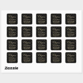 ANY Birthday Cheers Elegant Zwart & Goud Confetti Vierkante Sticker (Vel)