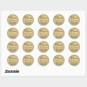 ANY Birthday Cheers Elegant Zwart & Goud Faux Foli Ronde Sticker (Vel)