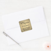 ANY Birthday Cheers Elegant Zwart & Goud Faux Foli Vierkante Sticker (Envelop)