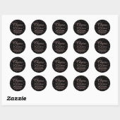 ANY Birthday Cheers Elegant Zwart & Roze Confetti Ronde Sticker (Vel)