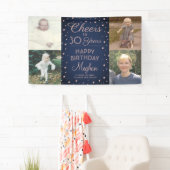 ANY Birthday Cheers Navy Blue en Roze 4 Foto Spandoek (Insitu)
