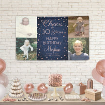 ANY Birthday Cheers Navy Blue en Roze 4 Foto