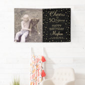ANY Birthday Cheers Zwart & Goud Confetti 1 Foto Spandoek (Insitu)
