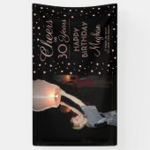 ANY Birthday Cheers Zwart & Roze Confetti 1 Foto Spandoek (Verticaal)
