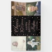 ANY Birthday Cheers Zwart & Roze Confetti 4 Foto Spandoek (Verticaal)