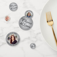 ANY Birthday Cheers Zwart Silver Faux Folie 3 Foto