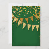 Any Birthday Emerald Gold Pennant Banner Confetti Kaart (Achterkant)