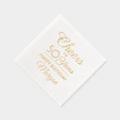 ANY Birthday juicht elegante klassieke script echt Folie Servetten (Rechts)