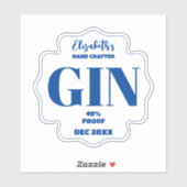 Any Color Personalised Gin Sticker (Vel)
