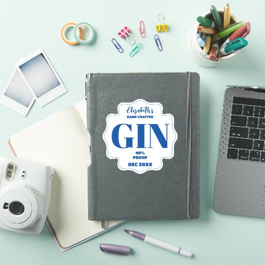 Any Color Personalised Gin Sticker (iPad Cover)