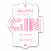 Any Color Personalised Gin Sticker (Voorkant)