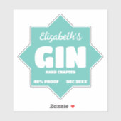 Any Color Personalised Gin Sticker (Vel)