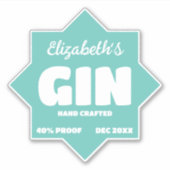 Any Color Personalised Gin Sticker (Voorkant)