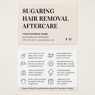 Any Color Sugaring Onthaarkaart na de behandeling Visitekaartje