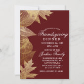 ANY COLOR - Vriendsgiving Diner Bladeren Uitnodigi Kaart (Voorkant)