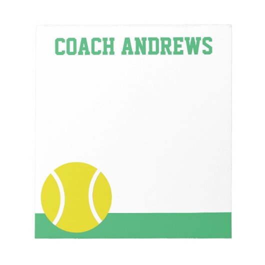 Any Colors Tennis Personalized Notepad Notitieblok (Voorkant)