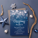 ANY EVENT - Blue Sparkle Lights uitnodiging<br><div class="desc">Blue Christmas Blue Lights Winter Wonderland Holiday Christmas 1st Birthday First Birthday Baby shower Wedding Bokeh Lights Silver en Blue Bar Mitzvah Sweet 16 Prom</div>