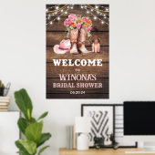 ANY EVENT - Cowgirl Boot Floral Western bord Poster (Thuiskantoor)