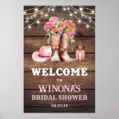 ANY EVENT - Cowgirl Boot Floral Western bord Poster (Voorkant)
