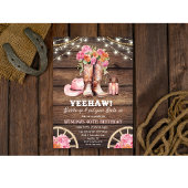 ANY EVENT - Cowgirl Boot Floral Westerne uitnodigi Kaart