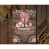 ANY EVENT - Cowgirl Boot Floral Westerne uitnodigi Kaart