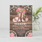 ANY EVENT - Cowgirl Boot Floral Westerne uitnodigi Kaart (Staand voorkant)