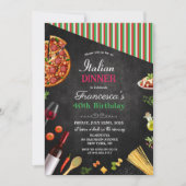 ANY EVENT - Italiaans diner verjaardagsuitnodiging Kaart (Voorkant)