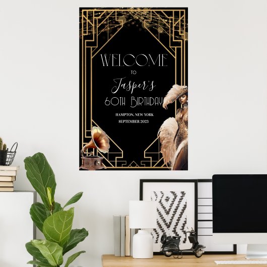 ANY EVENT - Roaring 20s Welkomstbord Poster (Thuiskantoor)