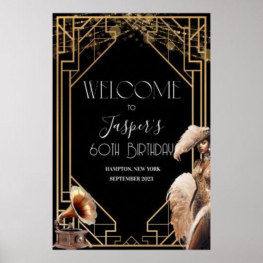 ANY EVENT - Roaring 20s Welkomstbord Poster (Voorkant)