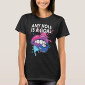 Any Hole Is A Goal Bisexual Rainbow Pride Bisexual T-shirt (Voorkant)
