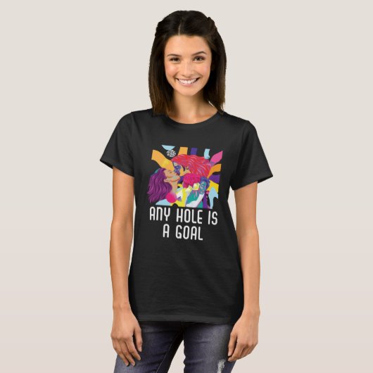 Any Hole Is A Goal Bisexual Rainbow Pride Bisexual T-shirt (Voorkant volledig)