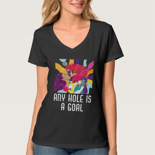 Any Hole Is A Goal Bisexual Rainbow Pride Bisexual T-shirt (Voorkant)