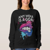 Any Hole Is A Goal Bisexual Rainbow Pride Bisexual Trui (Voorkant)