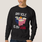 Any Hole Is My Goal Beer Pong Fourth of July Ameri Trui (Voorkant)