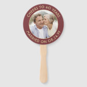 ANY Jubileum 2 Foto Elegant Bourgogne en Goud Handwaaier (Achterkant)