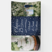 ANY Jubileum Cheers 2 Foto Navy Blauw en Wit Spandoek (Verticaal)