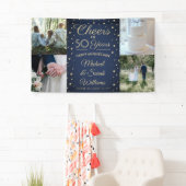 ANY Jubileum Cheers 4 Foto Navy Blauw en Goud Spandoek (Insitu)