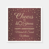 ANY Jubileum Cheers Bourgondië en Gouden Confetti Servet (Voorkant)