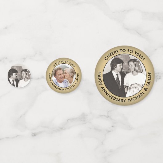 ANY Jubileum Cheers Gold Ombre 3 Fototafel Confetti (Achterkanten)