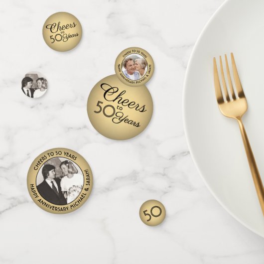 ANY Jubileum Cheers Gold Ombre 3 Fototafel Confetti (Groep)