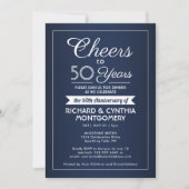 ANY Jubileum Cheers Navy Blauw en Wit 1 Foto Kaart (Voorkant)